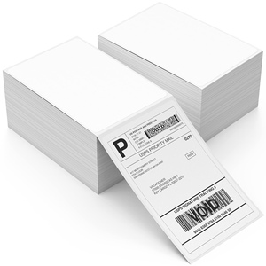 Étiquettes thermiques sensibles à la chaleur en fanfold 4x6 10x15 avec code-barres pour les étiquettes d'expédition des épiceries et des supermarchés, autocollant A6 pour étiquettes thermiques - Product Image 3