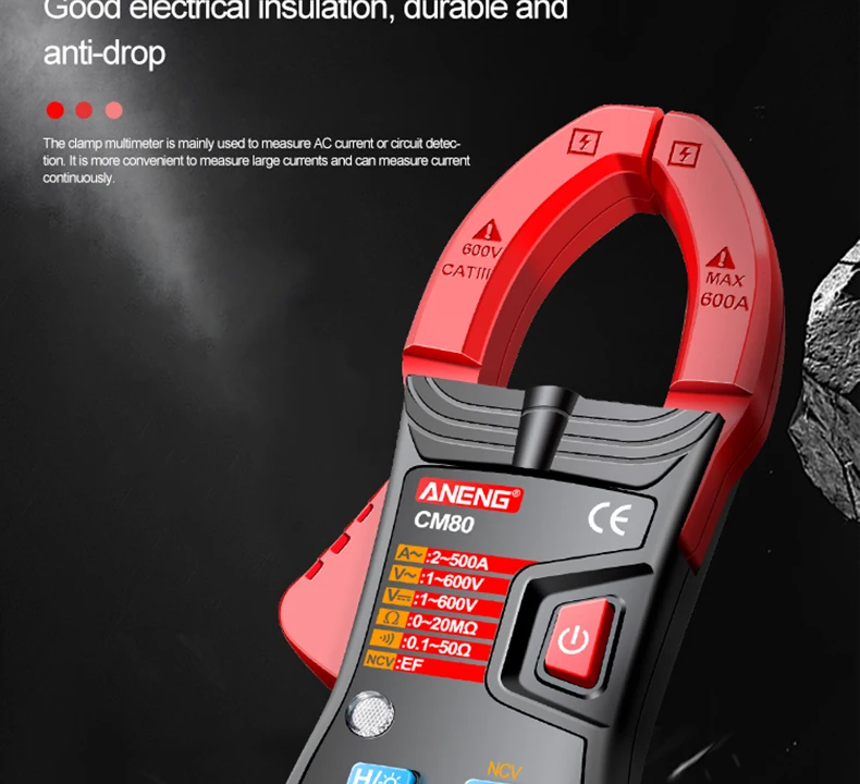 ANENG CM80 Digital clamp meter Ammeter Voltage Car Amp Hz Capacitance NCV Ohm Test multimeter digital profesional tester