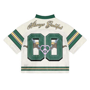 Custom Printed Oversized Mesh Jersey Unisex Retro Soccer Boxy <b>Cropped</b> <b>Top</b> Jersey Blank Football Fashion Tshirts - Product Image 4