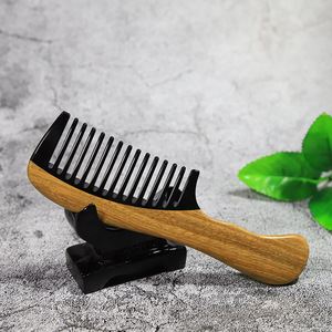 Green Sandalwood And Horn <b>Comb</b> Large Wide Tooth Massage <b>Comb</b> For Home Use - Product Image 1