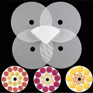 Silicone Steamer Mesh mat Silicone Baking Mats for Fruit Dryer Mesh Round Reusable Silicone Dehydrator Sheets