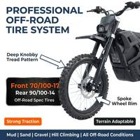 BlazeTrek M7 Pro High Performance Junior Electric Dirt Bike 5000W Mid-Drive Motor 200Nm Torque 60V 27Ah Battery 45-48mm Fork OEM