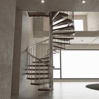 Escalier en colimaçon préfabriqué d'intérieur en bois, escalier en colimaçon en béton pour maison, escalier en bois, escalier avec puits de lumière, escalier en métal, design