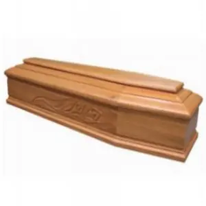 Produsen perlengkapan pemakaman peti mati gaya kayu diskon sampel peti mati Glossy peti mati murah