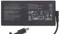 Chargeur secteur pour ordinateur portable 280W 20V 14A DC OTP Grid à angle droit compatible avec ASUS ROG GX551QS Tianxuan 6 Pro Gaming Notebook Adapter