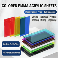 Plaque acrylique transparente colorée personnalisée à bas prix, panneau PMMA découpé au laser, imprimé UV personnalisable pour affichage publicitaire