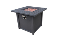 Housse de table de foyer extérieur MEISEN en HDPE, résistante aux intempéries, carrée, pour table de foyer au propane, patio, jardin, cour, durable et éco-responsable
