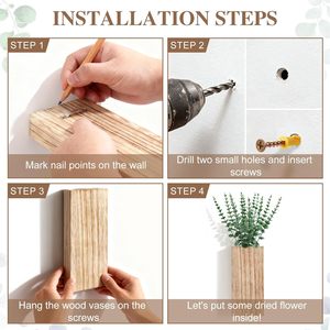 Petit <span class=keywords><strong>pot</strong></span> <span class=keywords><strong>de</strong></span> plante en bois, décoration murale intérieure, cuisine, style moderne, ferme, salle <span class=keywords><strong>de</strong></span> bain, salon, salle à manger, bois naturel - Product Image 3