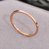 Titanstahlring für Damen mit Zirkonia, glatter Roségold-Band, modisch und schlicht, trendig für den Zeigefinger, leichter Luxus.