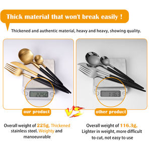 Hiện đại di động tái sử dụng kim loại vòng dài xử lý dao muỗng nĩa thép không gỉ Flatware vàng thiết lập dao kéo cho tổ chức sự kiện trang trí nội thất - Product Image 5