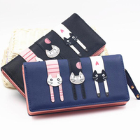 HZAILU belanja online gratis pengiriman dompet tangan wanita mujer lucu dompet kulit wanita dompet kucing carteras al por new york