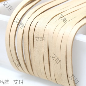 Cuerda de cuero plana de piel de vaca curtida vegetalmente, hecha a mano para pulseras, collares y manualidades, 2 mm de ancho, origen Jinhua, primavera 2023 - Product Image 3