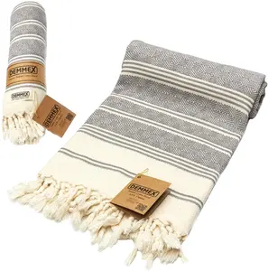 Certified 100% Organic Cotton Dye Weave Turkish Cotton Towel Bath Towel Beach Towel