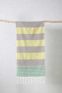 Serviette de plage carrée rayée en polyester/coton à séchage rapide DAZHOU OEM, châle toutes saisons - Product Image 6