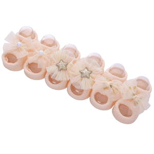 3 paires/paquet de chaussettes de princesse en coton avec nœud papillon pour bébé de 0 à 12 mois. - Product Image 5