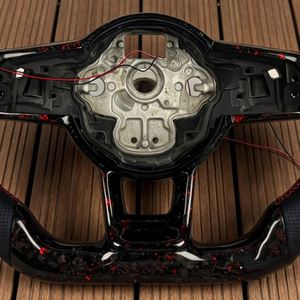 Volante de Fibra de Carbono Forjado LED de Alta Calidad para Volkswagen MK7 <span class=keywords><strong>Golf7</strong></span> GTI MK6 <span class=keywords><strong>GTD</strong></span> R Tiguan Scirocco Polo - Product Image 3