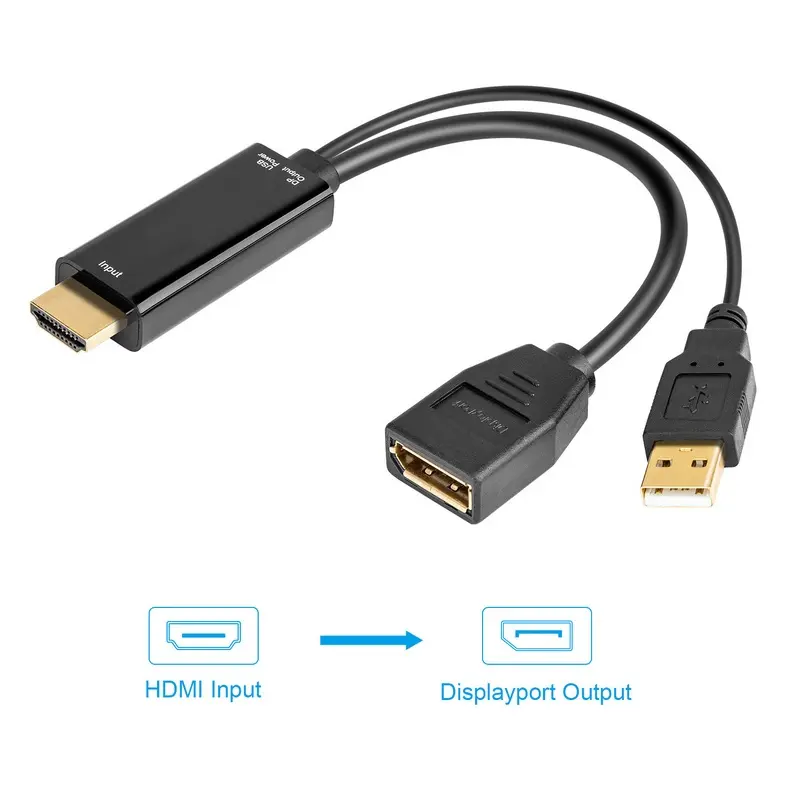 HDMI Male to DP Port Female Adapter Cable HDMI to Displayport Adapter