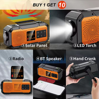 Altavoz Solar Vofull Impermeable IPX5 con Manivela, Linterna LED de Emergencia a Prueba de Agua IP5 para Camping