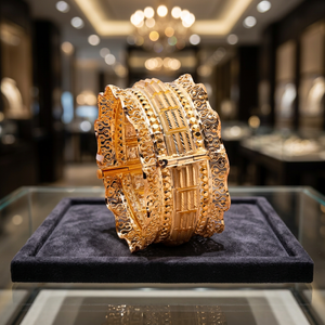 Joyería de Moda al por Mayor para Mujer, Brazaletes y Kadas de Lujo Chapados en Oro de 14K, 18K y 24K, Brazaletes Kada de Latón Rellenos de Oro - Product Image 4