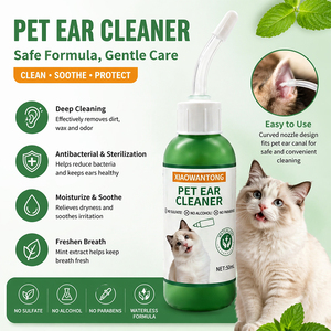 Nettoyant Auriculaire Bio-Enzymatique Doux Sans Alcool Anti-Odeur pour Animaux de Compagnie Marque Blanche – Gouttes Auriculaires pour Chiens et Solution <span class=keywords><strong>Traitement</strong></span> Anti-Acariens pour Chats - Product Image 6