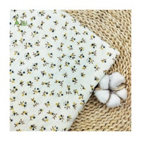 Tissu en mousseline de coton biologique respirant à double gaze, imprimé de petites fleurs mignonnes, 100% coton, pour pyjamas de bébé, filles et garçons