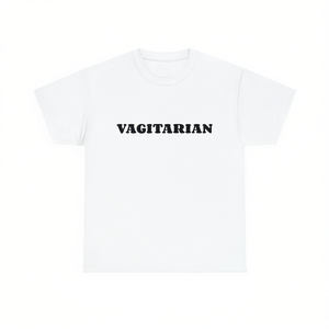 T-Shirt Unisex Bianca Vagitarian con Collo Rotondo e Manica Corta, Stampa Serigrafica, Taglia Media, Abbigliamento Promozionale per Adulti - Product Image 2