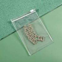 Sacs à fermeture éclair en PVC givré mat personnalisés, résistants aux chocs, impression offset, 100 pièces, pour boucles d'oreilles, bracelets, colliers, fabriqués en Chine