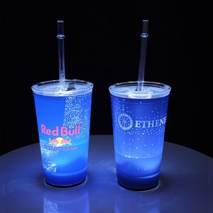 Gobelets lumineux LED créatifs pour bar et cadeaux de fêtes avec couvercle en plastique PS, gobelets à eau lumineux - Product Image 2