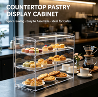 Étagère de présentation pour supermarché, 5 niveaux, en acrylique sur mesure, pour pain, gâteaux, glaces, bonbons, qualité supérieure, OEM/ODM