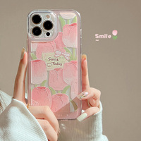 Coque de téléphone à bords ondulés motif floral, disponible en gros et en dropshipping, compatible avec iPhone X/11/13/14 Pro Max/15/16
