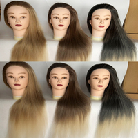 Têtes d'entraînement avec cheveux synthétiques bon marché Tête de mannequin en cheveux blonds ombrés bicolores