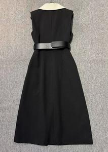 <span class=keywords><strong>Abito</strong></span> da Lavoro Donna Autunno Inverno 2025 di Alta Qualità, Nuovo Modello alla Moda con Colletto Risvoltato, Doppiopetto, Cintura, Lunghezza Metà Polpaccio, Colori Kaki e <span class=keywords><strong>Nero</strong></span>, Stile OL - Product Image 4