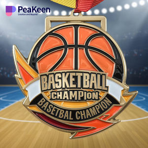 بيع بالجملة من مصنع PeaKeen شعار مخصص ميداليات ذهبية لكرة السلة للنادي والجوائز - Product Image 3
