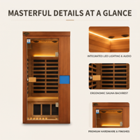 Ploutara 180cm Sauna Eléctrica Híbrida de Vista Panorámica, Diseño Modular de Grado Profesional para Proyectos Multi-Unidad y Gimnasios Comerciales
