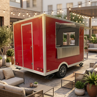 Camions de cuisine mobiles en fibre de verre personnalisés, chariots de vente, remorques pour la vente de snacks, de barbecue et de hot-dogs, avec des caractéristiques résistantes à la rouille