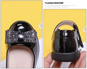 Zapatos de Vestir de Cuero Negro con Lazo para Niñas, Zapatos de Princesa para Actuaciones Escolares - Product Image 5