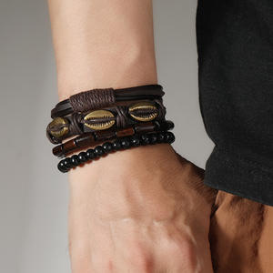 นาฬิกาควอทซ์ลำลองสำหรับผู้ชายและชุดกำไลข้อมือ ดีไซน์<span class=keywords><strong>ส</strong></span>ามหน้าปัด <span class=keywords><strong>ส</strong></span>ายหนัง นาฬิกาแฟชั่น<span class=keywords><strong>ส</strong></span>ไตล์ลำลองสำหรับผู้ชาย - Product Image 4