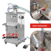 Solidpack machine de remplissage volumétrique à piston vertical semi-automatique pour bouteilles d'huile en pâte liquide avec mélangeur
