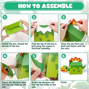 Caja de Regalo Personalizada con Diseño de Dinosaurio para Fiestas, Caja de Panadería, Caja de Regalo Temática para Dulces y <span class=keywords><strong>Galletas</strong></span> - Product Image 3