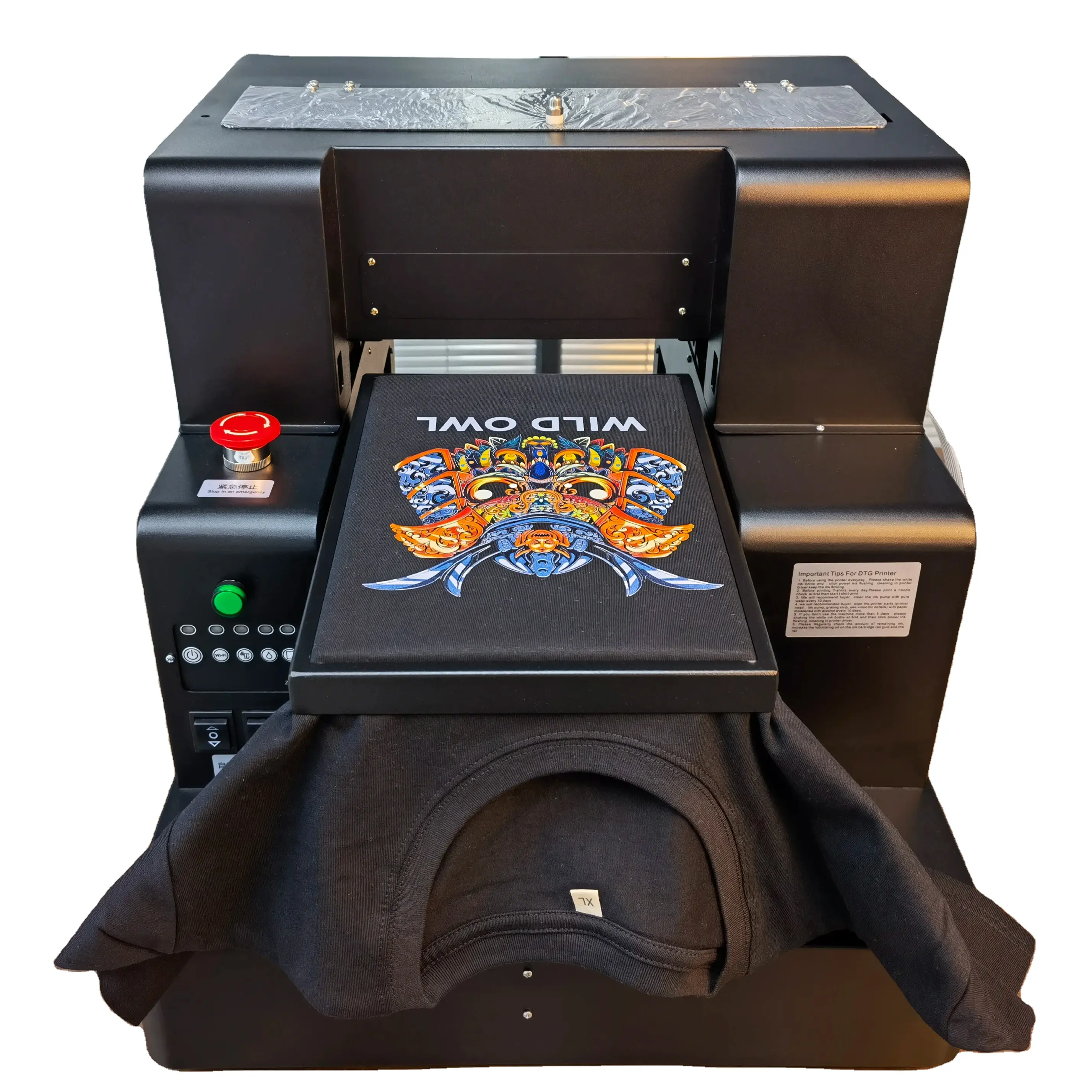 เครื่องพิมพ์ DTG ดิจิตอล A4 อัตโนมัติเต็มรูปแบบโดยตรงไปยังเสื้อยืดตัดเย็บเสื้อผ้า เครื่องพิมพ์เสื้อยืดที่ปรับแต่งได้กับ CE