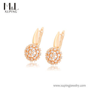 ML82036 XUPING takı ML mağaza haftalık fiyatları high end kostüm takı 18K altın renk sentetik CZ 3A + Hoop küpe - Product Image 1