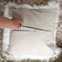 Style nordique solide fausse fourrure housse de coussin doux laine artificielle jeter taie d'oreiller pour la décoration intérieure 40/45/50/60cm tailles pour vivre