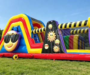Parcours d'obstacles de paintball, <span class=keywords><strong>jeu</strong></span> gonflable amusant avec toboggan et structure de saut combinés - Product Image 4