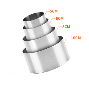 Cercles à pâtisserie ronds en acier inoxydable sans soudure antiadhésifs de 5 cm de hauteur et 10 cm de diamètre pour mousses, desserts et gâteaux - Product Image 3