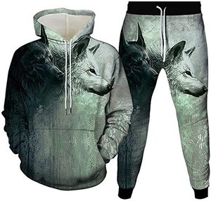 新款设计3D印花连帽毛衣<span class=keywords><strong>2</strong></span>件套男士运动服休闲Jooger和连帽套装 - Product Image 5