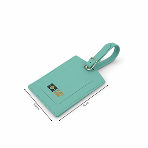 Etiqueta de Equipaje de Cuero PU con Logotipo Personalizado, Etiqueta de Nombre para Maletas de Viaje, Regalo Promocional Corporativo, Fabricante OEM, Color Azul Cielo - Product Image 2