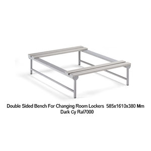 Fami Double Sided Bench For Changing Room <b>Lockers</b> 585x1610x380 Mm Dark Grey Ral7000 - Product Image 3