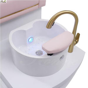 Silla de spa de un solo pie para salón de uñas, silla de estación de hidromasaje <span class=keywords><strong>Lotus</strong></span> Darcy Pink pedicura, silla de spa con luz Led para hombres - Product Image 5
