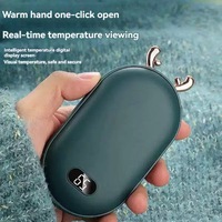 Chauffe-mains portable d'hiver, batterie externe 2 en 1, chauffe-mains de poche rechargeable, double température, design en forme de corne de cerf, cadeau pour femme