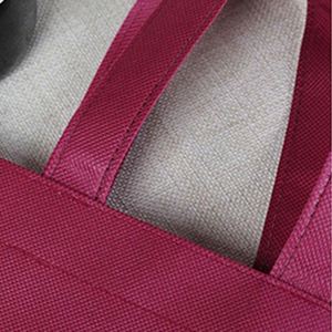 Sacs de courses personnalisés en non-tissé rouge bordeaux, écologiques, pliables, de qualité professionnelle, en gros, fabriqués en usine - Product Image 3